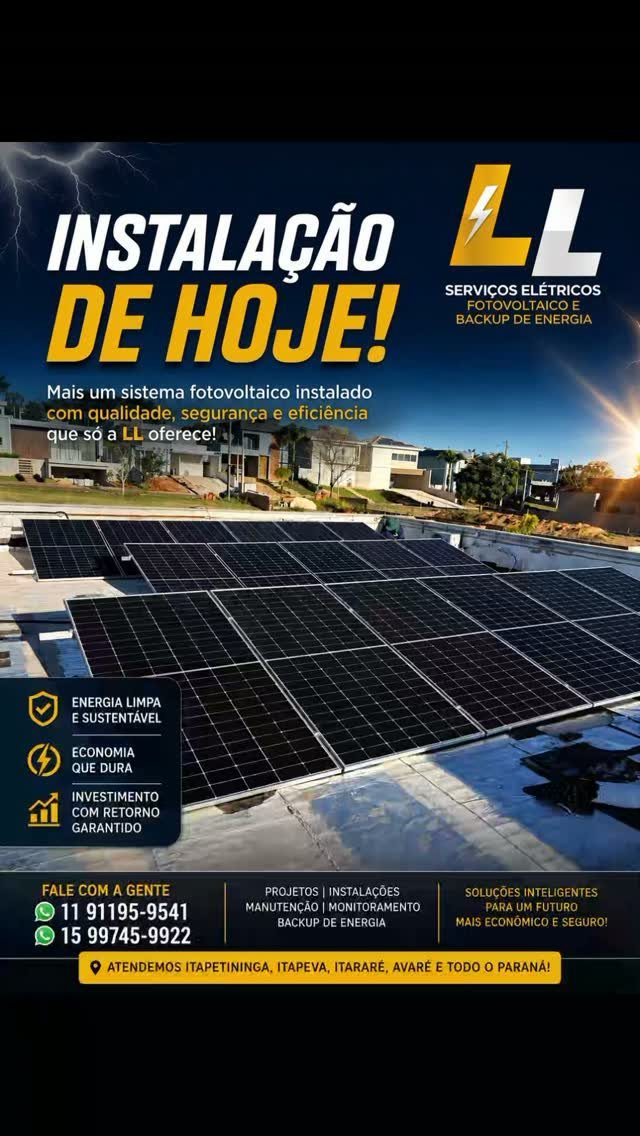 LL Serviços Elétricos, Fotovoltaico e Backup de energia